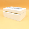 White wooden carved jewelry box